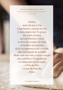 Oração para a Bênção da Mesa | 12.10.2025